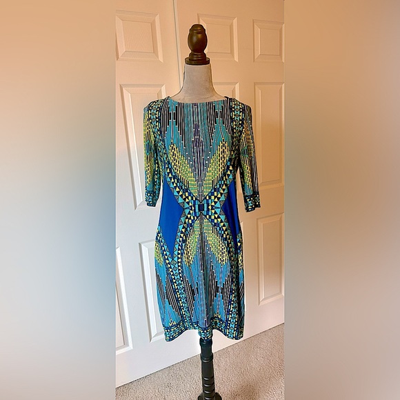 Sandra Darren Multicolor Design‎ Blue Size 10 - Picture 1 of 10